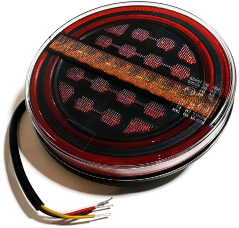 Zestaw 2x lampa LED zespolona okrągła na tył RING BLACK dynamiczny kierunek