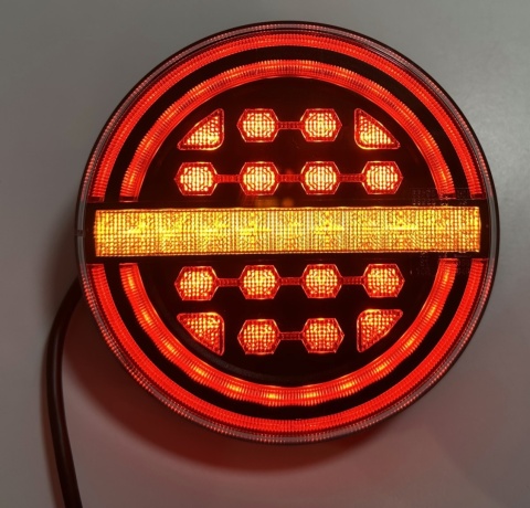 Zestaw 2x lampa LED zespolona okrągła na tył RING BLACK dynamiczny kierunek