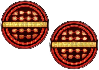 Zestaw 2x lampa LED zespolona okrągła na tył RING BLACK dynamiczny kierunek