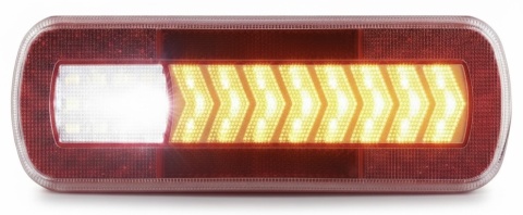 Lampa LED tylna zespolona dynamiczny kierunkowskaz 28x10cm 12v 24v