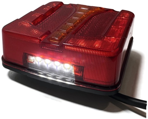 Lampa led tylna zespolona KWADRATOWA z podświetleniem tablicy 12v 24v P