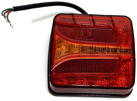Lampa tylna zespolona LED KWADRATOWA z podświetleniem tablicy 12v 24v L