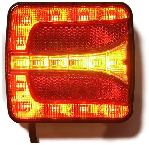Lampa tylna zespolona LED KWADRATOWA z podświetleniem tablicy 12v 24v L