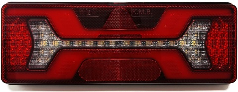 Lampa tylna zespolona X-LED naczepa przyczepa z trójkątem odblask 12-24v L