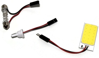 Moduł panel świetlny LED COB biały z adapterami w5w c5w c10w 12V