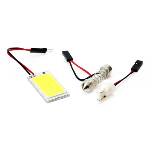 Moduł panel świetlny LED COB biały z adapterami w5w c5w c10w 12V