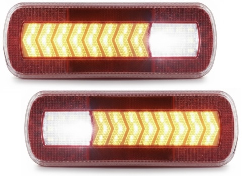 Zestaw 2x lampa LED tylna zespolona dynamiczny kierunkowskaz 28x10cm 12-24v