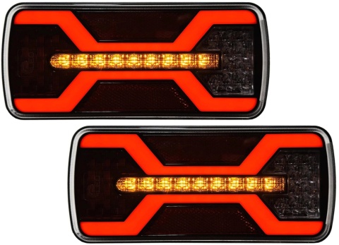 Zestaw 2x lampa tył zespolona LED X Spider bajonet 22x10cm canbus 12-24v