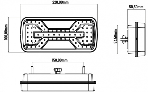 Zestaw 2x lampa tył zespolona LED X Spider bajonet 22x10cm canbus 12-24v