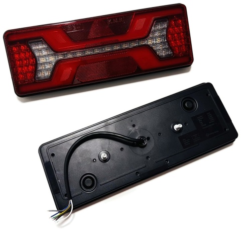Zestaw 2x lampa tył zespolona X-LED z trójkątem odblaskowym DUŻA KMR 12-24v