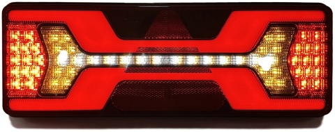 Zestaw 2x lampa tył zespolona X-LED z trójkątem odblaskowym DUŻA KMR 12-24v