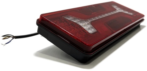 Zestaw 2x lampa tył zespolona X-LED z trójkątem odblaskowym DUŻA KMR 12-24v