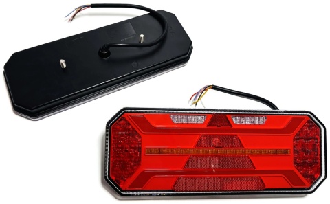 Zestaw 2x lampa zespolona LED neon dynamiczny kierunek trójkąt 35x13cm 9-32v