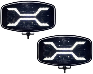 Zestaw 2x reflektor drogowy LED spider lampa dalekosiężna stroboskop 12-24V