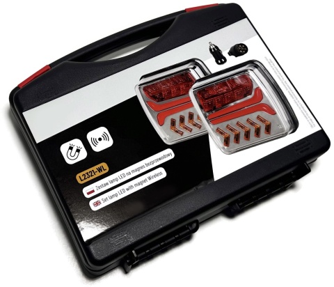 Zestaw bezprzewodowych lamp zespolonych LED tył na magnes wireless NEON