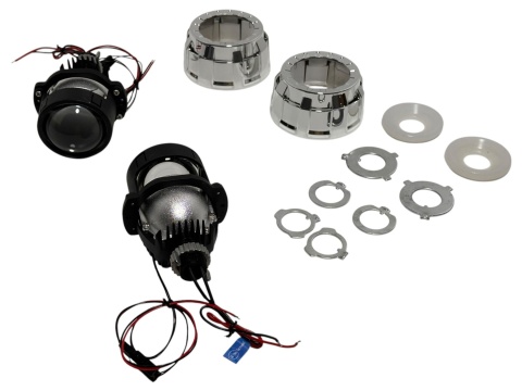 Zestaw soczewek bi-led WST 2.0 cale do lamp z maskownicami małe LED 12v
