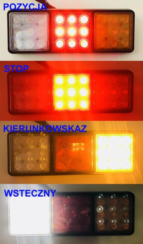 LAMPY ZESPOLONE LED TYŁ BUS TIR ARW PARA 12V 24V