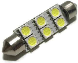 ŻARÓWKA LED RURKOWA SMD 5050 C10W 42MM BIAŁA 12V