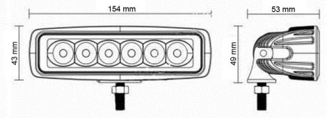 LAMPA ROBOCZA 6 LED HALOGEN PASEK LIGHTBAR 12V 24V