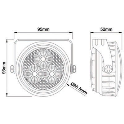 ŚWIATŁA DZIENNE 3 LED DRL AUTOMAT OKRĄGŁE 12V 24V