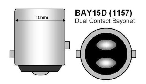 ŻARÓWKA LED SMD BAY15D DWUWŁÓKNOWA CZERWONA 12V