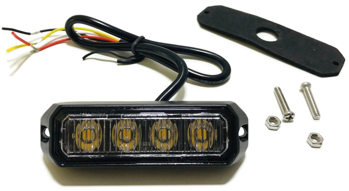 Kompaktowa lampa ostrzegawcza 4 LED – skuteczne oznakowanie dla pomocy drogowej i lawet