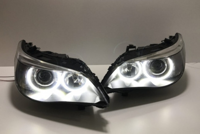 Reflektory BMW E60 z ringami SMD