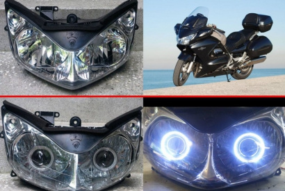 Honda ST1300 lampy z soczewkami bixenon i ringami CCFL